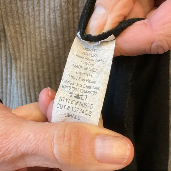 XXI Wrap Blouse / Jacket, Soft Knit Stretch, Black and Slate Design, Size Small - Picture 8 of 13